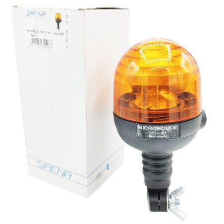 Flashing light for tractors with flexible rod 12 V microboule-r Siren - rotating beacon | Newgardenstore.eu