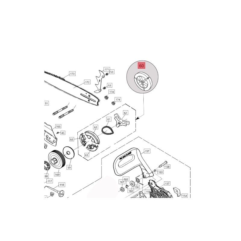 Ensemble d’embrayage ORIGINAL BLUEBIRD pour tronçonneuse CS 590 CS590-60