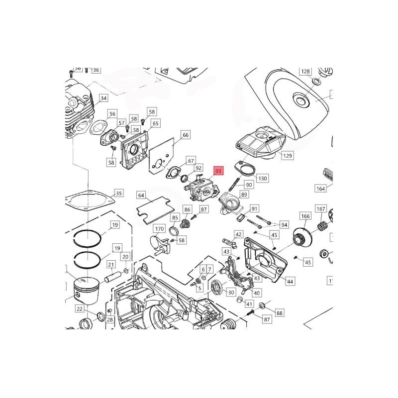 Carburador ORIGINAL BLUEBIRD para motosierra CS 590 CS590-93