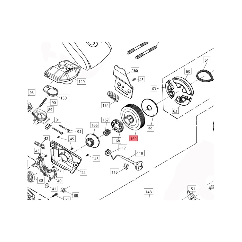 Campana de embrague ORIGINAL BLUEBIRD para motosierra CS 590 CS590-169