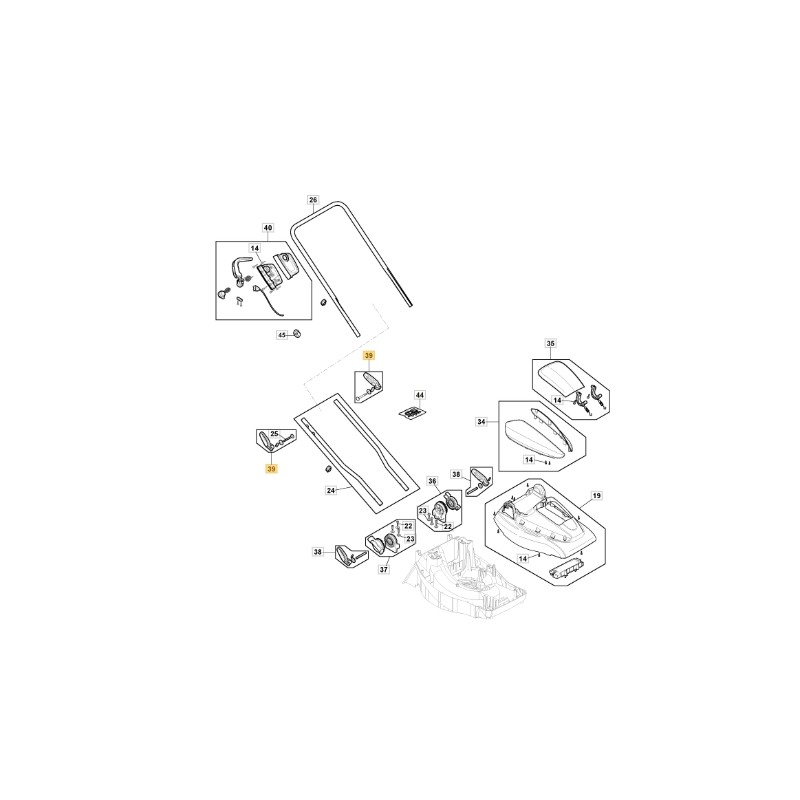 AL3420Li ORIGINAL STIGA models lawnmower upper knob kit 118811203/0