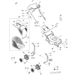 Leva freno tagliaerba modelli GV53TK ALLROAD ORIGINALE OLEOMAC 66060316AR