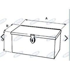 Caisse à outils en tôle pour tracteur agricole 420x130x130mm 01261 | Newgardenstore.eu