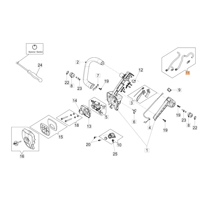 Kit de manguera de mezcla para motosierra GSTH240 ORIGINAL OLEOMAC 50350189