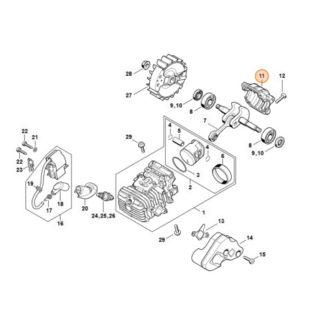 Coppa olio ORIGINALE STIHL per motosega MS 194 T 1137-021-2503 | Newgardenstore.eu