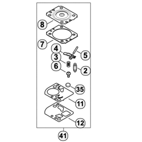 Serie particolari carburatore Z000001K106 ORIGINALE STIHL - Z000-001-K106 | Newgardenstore.eu