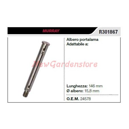 MURRAY lawn tractor lawnmower mower blade shaft R301867 | Newgardenstore.eu