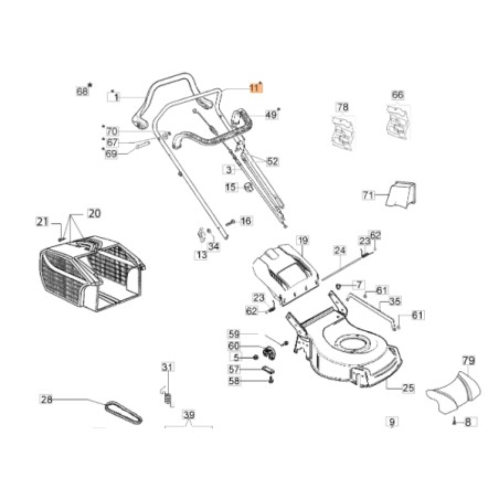 Modèles de tondeuses à gazon GV53TK ALLROAD ORIGINAL OLEOMAC 66060421BR | Newgardenstore.eu