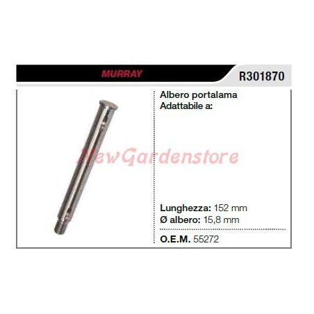 MURRAY lawn tractor lawnmower mower blade holder shaft R301870 | Newgardenstore.eu