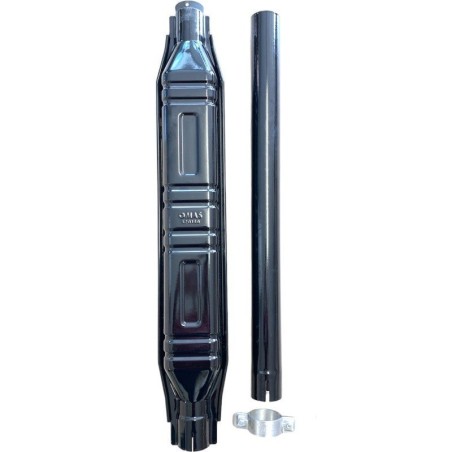 Kit silenciador para tractor Fiat New Holland serie Oro 80 90 TK y Winner F100 tipo cuadrado con terminal recto 700 mm - OMAS...