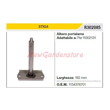 STIGA lawnmower mower blade holder shaft for R302131 R302085 | Newgardenstore.eu