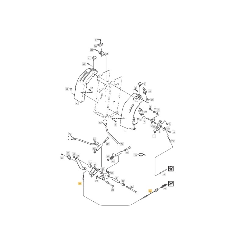 Cable de acoplamiento de la cuchilla de tractor 2125 ORIGINAL STIGA 1134-3573-06