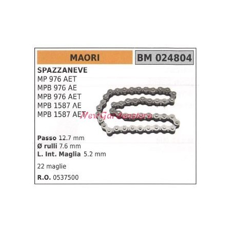 MAORI snow thrower MP 976 AET transmission drive chain 024804 | Newgardenstore.eu