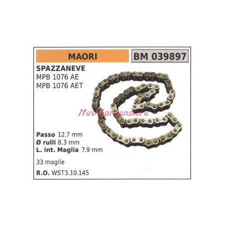 MAORI snowplough transmission drive chain MPB 1076 AE 039897 | Newgardenstore.eu