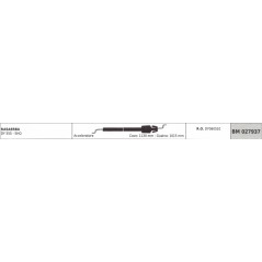 Câble d'accélérateur Tondeuse DAYEE DY 555 - SHQ câble 1130 mm gaine 1015 mm