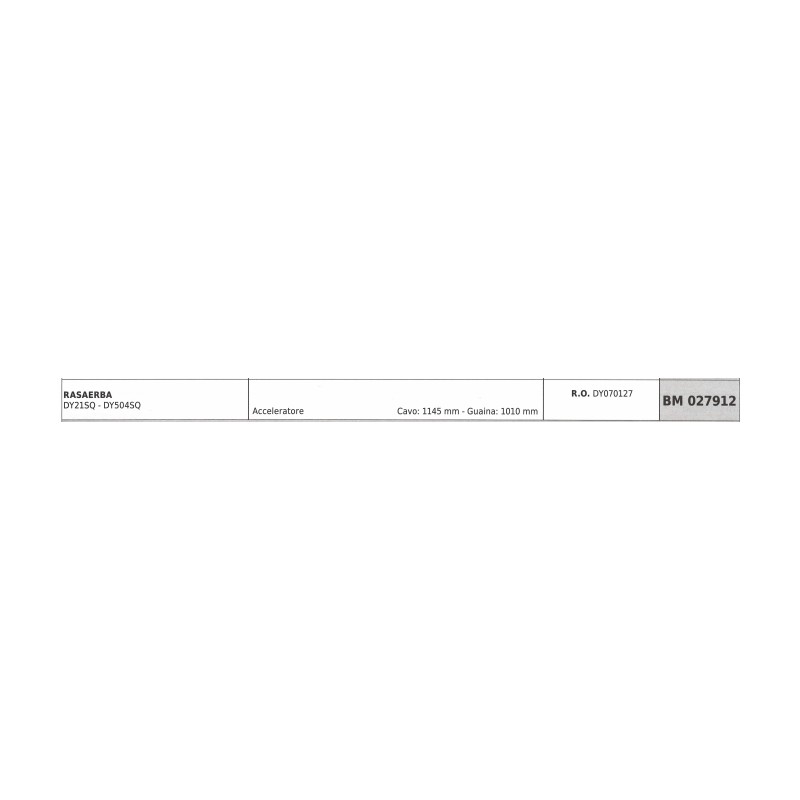 Gaszug DAYEE Rasenmäher DY21SQ - DY504SQ Kabel 1145mm Ummantelung 1010mm