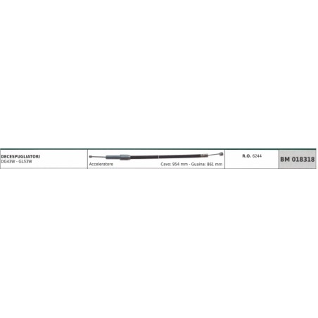 GREEN LINE DG43W desbrozadora cable acelerador 954 mm cable funda 861 mm | Newgardenstore.eu