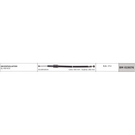 Accelerator cable GREEN LINE brushcutter GL430 ECO cable 420 mm sheath 260 mm | Newgardenstore.eu