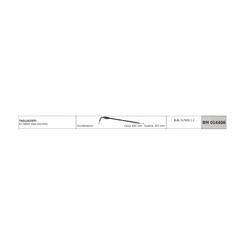 GREEN LINE Gaszug GT600D Heckenschere Kabel 430 mm Ummantelung 307 mm