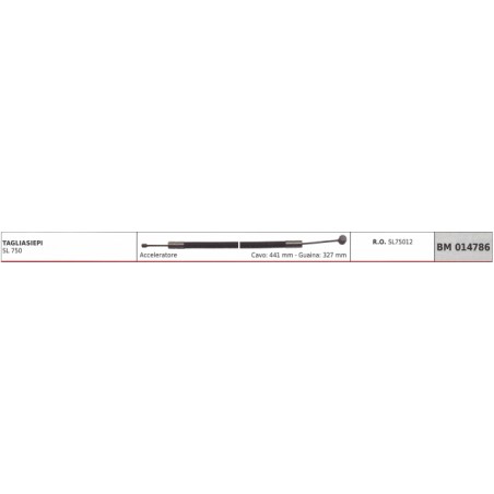 Cable acelerador GREEN LINE SL 750 cable cortasetos 441 mm funda 327 mm | Newgardenstore.eu