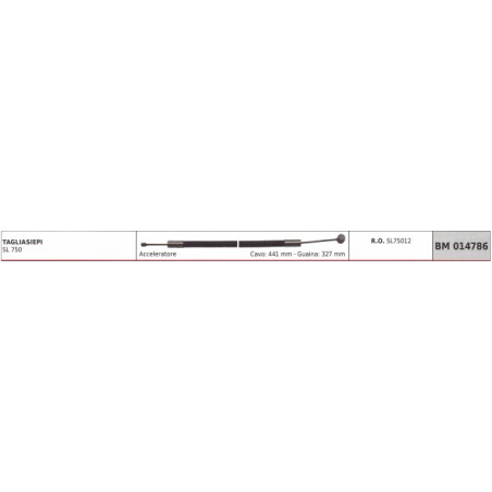 GREEN LINE accelerator cable SL 750 hedge trimmer cable 441 mm sheath 327 mm | Newgardenstore.eu