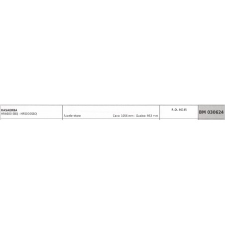 HARRY câble d'accélérateur pour tondeuse HR4600SBQ câble 1056 mm gaine 962 mm | Newgardenstore.eu