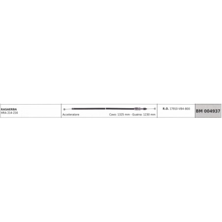 HONDA lawn mower cable HRA 214-216 cable 1325 mm sheathing 1230 mm | Newgardenstore.eu