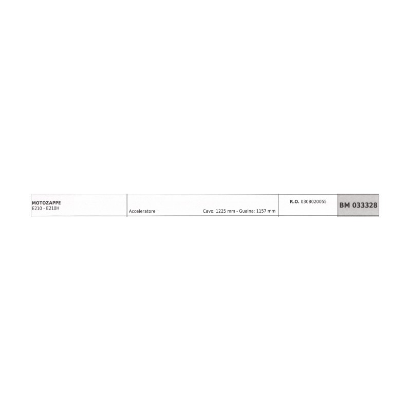 JARDIMECA Motorhacke E210 E210H Gaspedalkabel 1225 mm Kabel 1157 mm Ummantelung