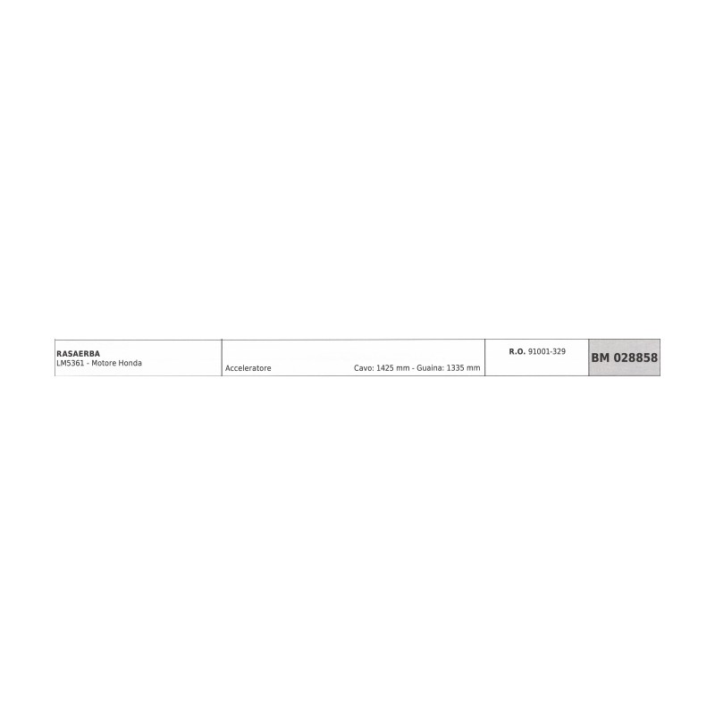 KAAZ Rasenmäher LM5361 Gaszug - Honda Motor Kabel 1425mm Ummantelung 1335mm