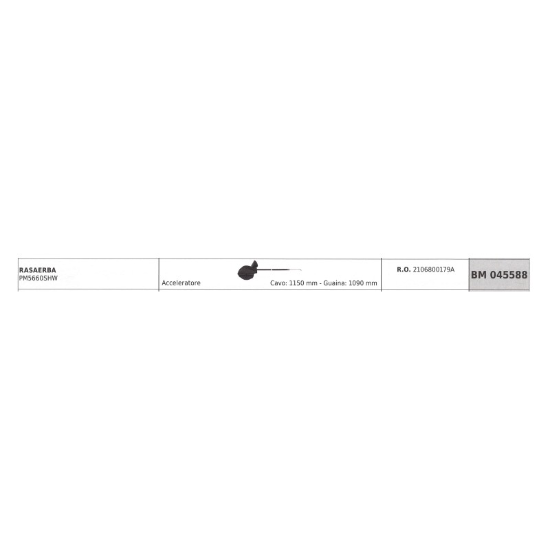 Cavo acceleratore MOWOX rasaerba PM5660SHW cavo 1150 mm guaina 1090 mm