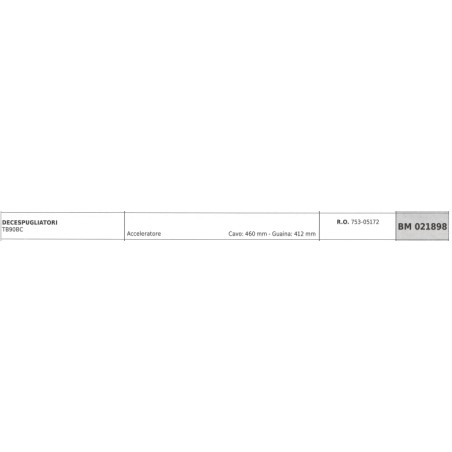 MTD Freischneider TB90BC Gaszug 460mm Kabelummantelung 412mm | Newgardenstore.eu