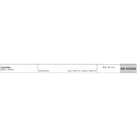 MTD cable cortacésped SR621 SRC621 cable 1350 mm funda 1190 mm | Newgardenstore.eu