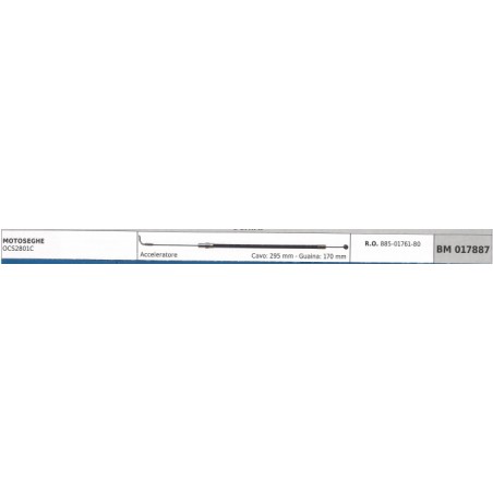 OCHIAI chainsaw OCS2801C throttle cable 295 mm cable 170 mm sheath | Newgardenstore.eu