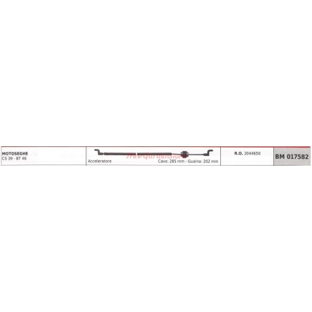 Accelerator cable for ASIA CS 39 BT 46 chainsaw 017582 | Newgardenstore.eu