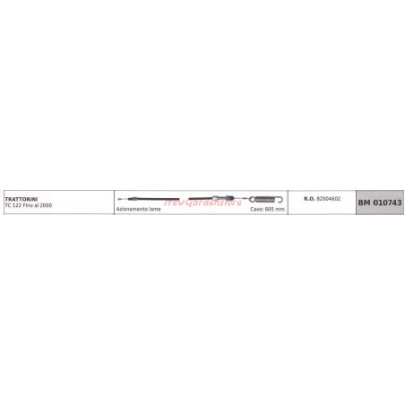 GGP-Messerantriebskabel für Rasentraktor TC 122 bis 2000 010743 | Newgardenstore.eu