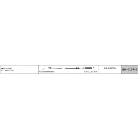 GGP câble d'entraînement des lames pour tracteur de pelouse TC EASY LIFE 63 010742 | Newgardenstore.eu