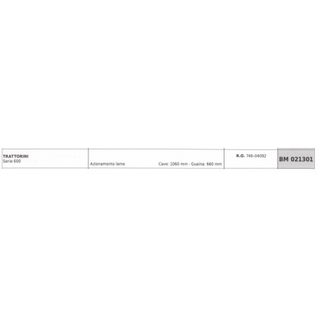 MTD 600 series lawn tractor blade drive cable 1030 mm cable 660 mm sheathing | Newgardenstore.eu