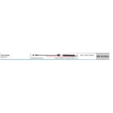 Messerkabel für Rasentraktor AYP flach 42" 011924 | Newgardenstore.eu