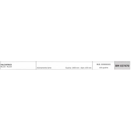 Câble d'entraînement des couteaux REQUES ET LECOEUR RL115 tondeuse fourreau 1400mm Ø 8mm | Newgardenstore.eu