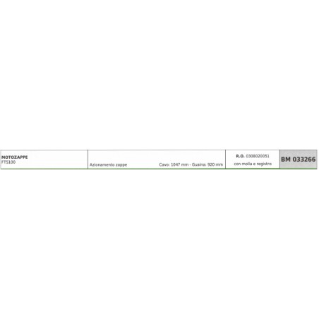 JARDIMECA motor hoe FTS100 cable 1047 mm cable 920 mm sheath | Newgardenstore.eu