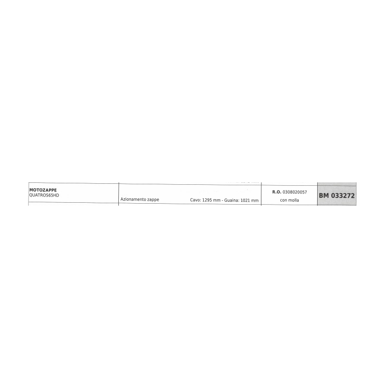 PUBERT QUATROS65HD câble d'entraînement de la houe 1295 mm gaine de câble 1021 mm