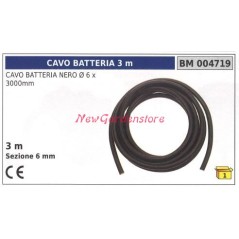 Black battery cable Ø 6 x 3000mm 3 m section 6mm 004719 | Newgardenstore.eu
