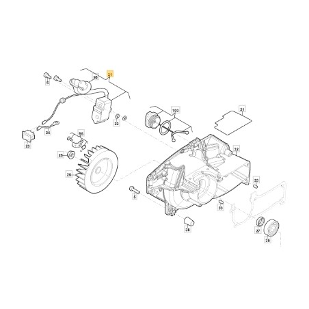Electronic coil for chainsaw models AC46 AC52 ORIGINAL STIGA 118804388/0 - 118804388/0 | Newgardenstore.eu