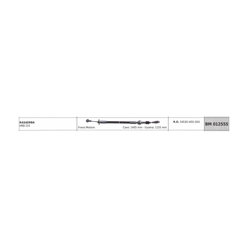 Cortacésped HONDA cable de freno motor HRB 215 cable 1405 mm funda 1155 mm