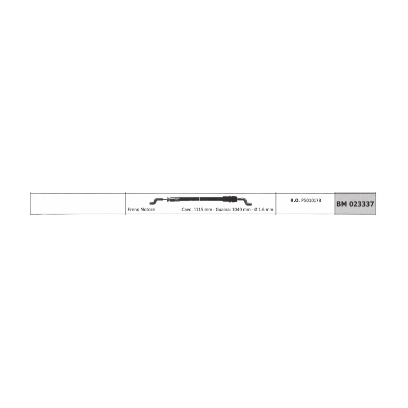 IBEA câble frein moteur pour tondeuses à gazon câble 1115 mm gaine 1040 mm Ø  1.6 mm