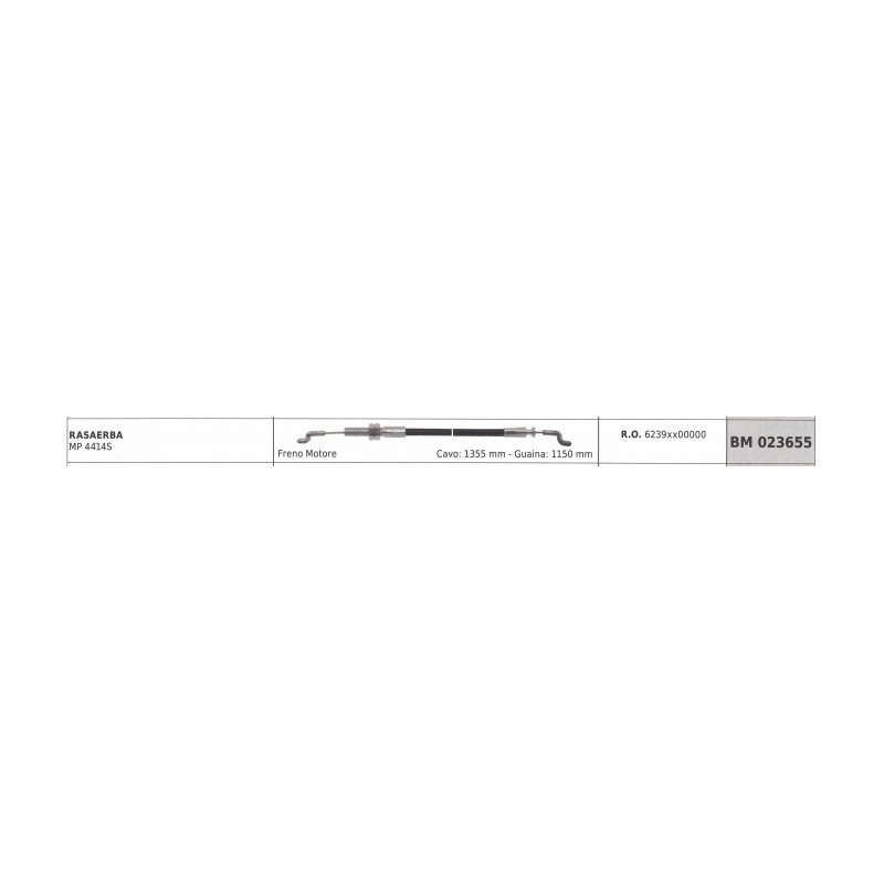 Câble frein moteur MAORI tondeuse MP 4414S câble 1355 mm gaine 1150 mm