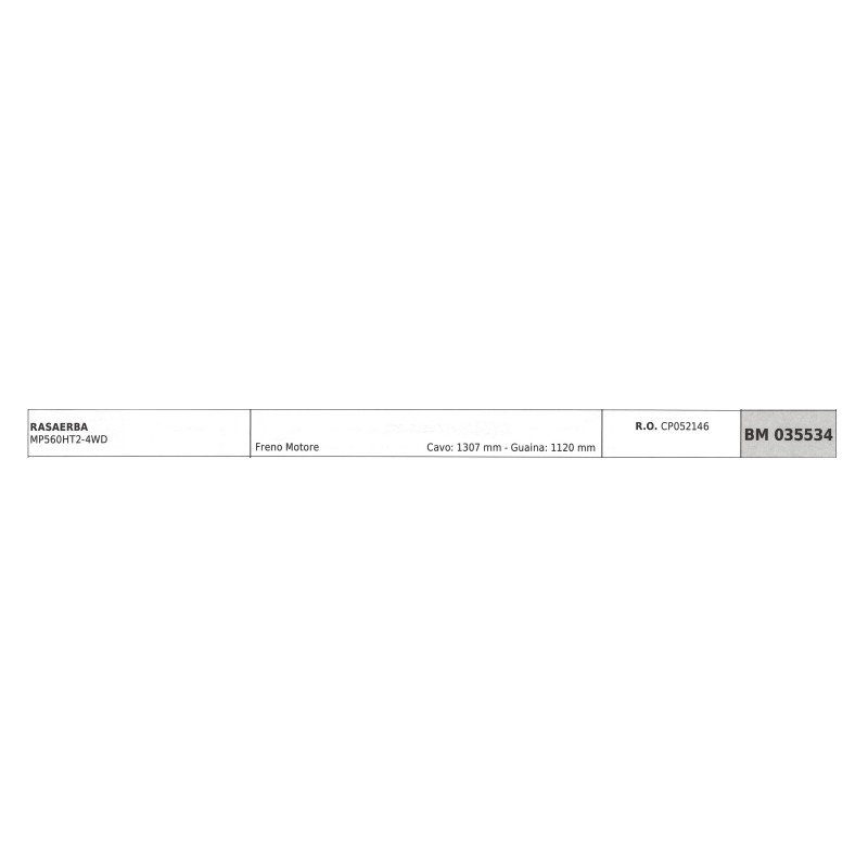 Cavo freno motore MAORI rasaerba MP560HT2-4WD cavo 1307mm guaina 1120 mm