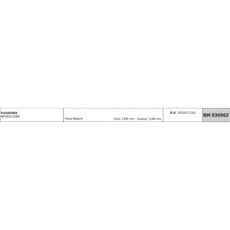 MAORI Rasenmäher Motorbremskabel MP5819 SVBQ Kabel 1356 mm Kabelhülle 1148 mm | Newgardenstore.eu