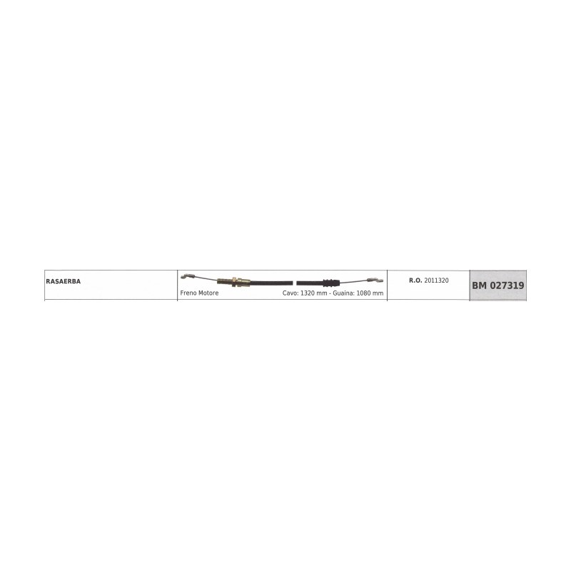 SANDRIGARDEN cable freno motor - SWM cable cortacésped 1320 mm vaina 1080 mm