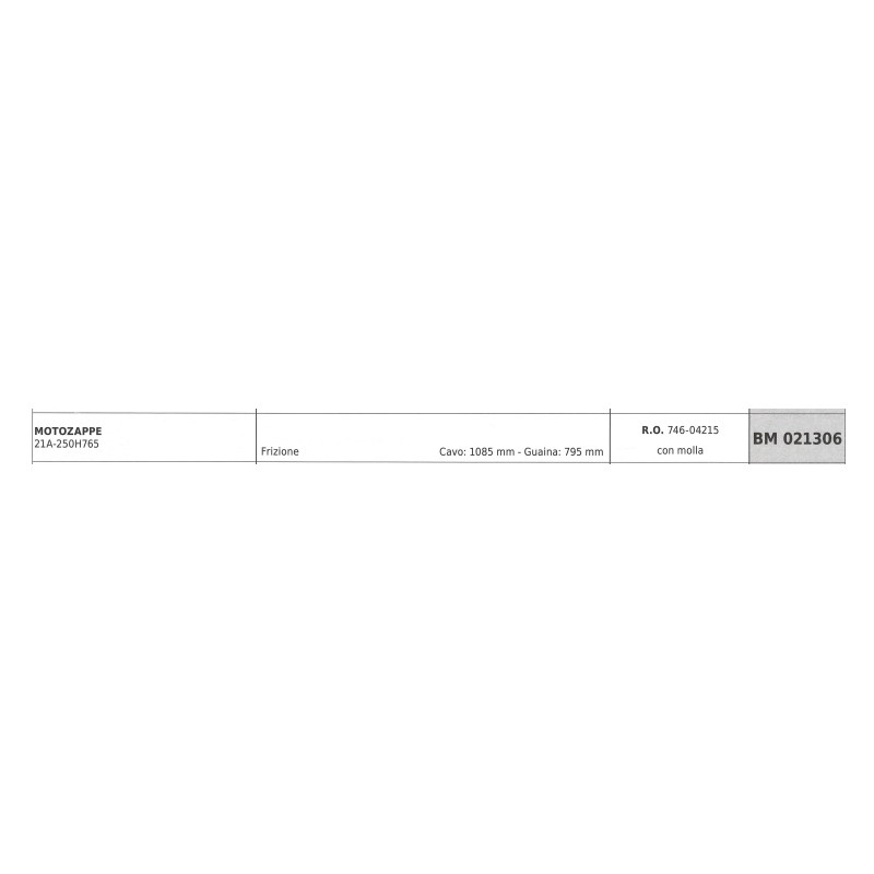 MTD motoazada 21A-250H765 cable embrague con muelle 1085 mm cable vaina 795 mm